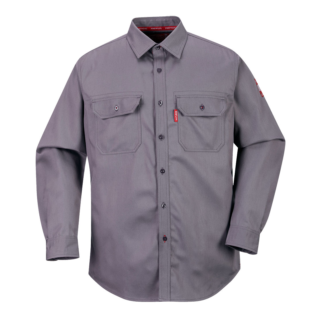 FR89 Portwest® Bizflame® 88/12 FR/AR Button Down Shirts - Gray